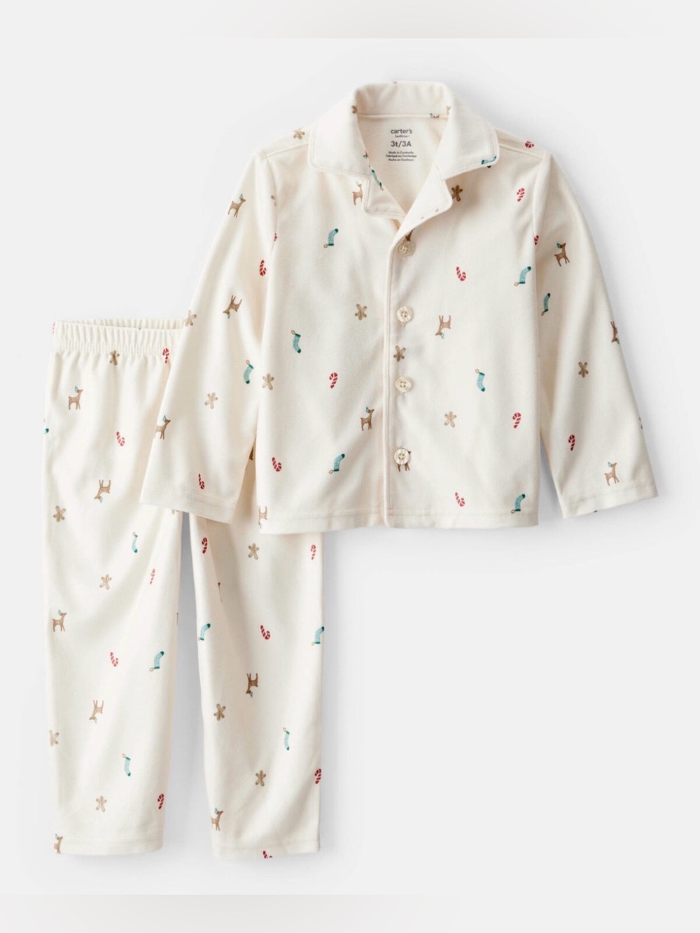 NWT Carter’s Toddler Christmas Fleece Long-Sleeve Loose Fit 2-Piece Pajamas